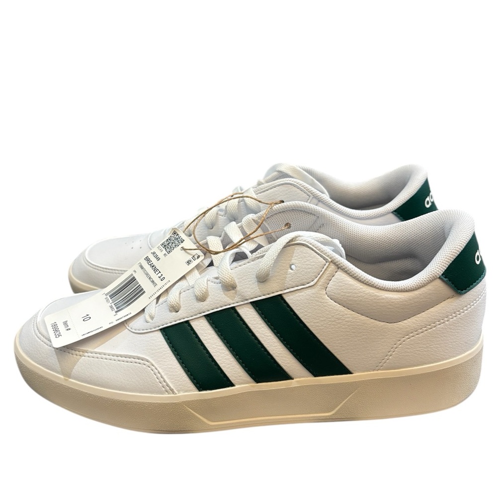 Adidas Breaknet 3.0 Sneaker Men's White/Green Size 10 NEW